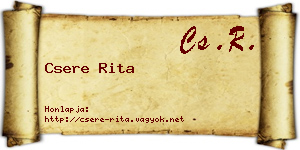 Csere Rita névjegykártya